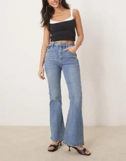 Never Fully Dressed Flared Scallop Jeans In Denim For Women -Never Fully Dressed Sales 208066793 1 denim 1