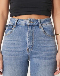 Never Fully Dressed Flared Scallop Jeans In Denim For Women -Never Fully Dressed Sales 208066793 5