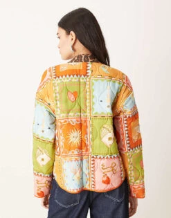 Never Fully Dressed Reversible Quilted Jacket In Patchwork Print For Women -Never Fully Dressed Sales 208067012 4