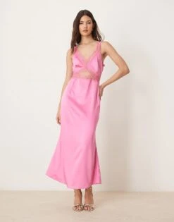 Never Fully Dressed Mimi Lace Cut-out Slip Midaxi Dress In Pink For Women -Never Fully Dressed Sales 208075188 1 pink 1