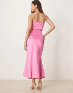 Never Fully Dressed Mimi Lace Cut-out Slip Midaxi Dress In Pink For Women -Never Fully Dressed Sales 208075188 3