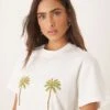Never Fully Dressed Embroidered Palm Boob T-shirt In White For Women