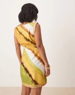 Never Fully Dressed Petite Frill Hem Mini Shift Dress In Green Ombre Print For Women -Never Fully Dressed Sales 208355840 4