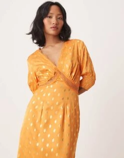 Never Fully Dressed Petite May Gold Fleck Maxi Dress In Orange For Women -Never Fully Dressed Sales 208355900 3